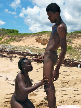 African duo plumbs on seaside, his