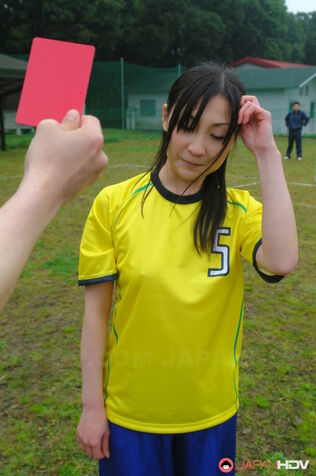 Cool Asian lady soccer players get