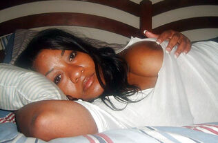Huge-titted black wifey makes..