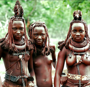Bare ladies from african tribe,...